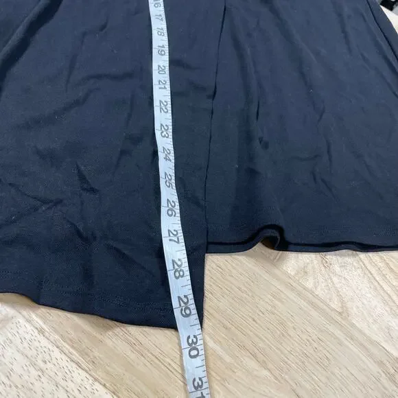Eileen Fisher NWT Black Tencel Lyocell Stretch Faux Wrap Knee Midi Skirt XXS